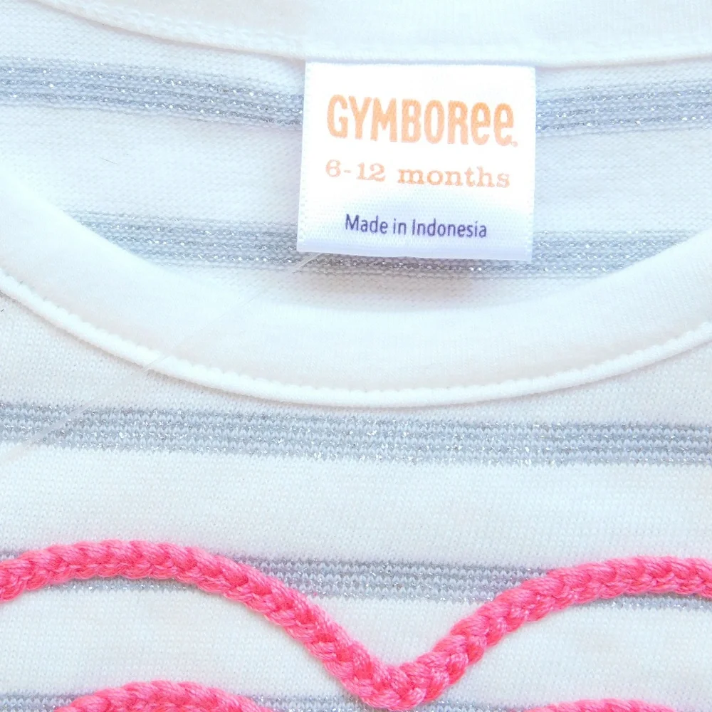 Gymboree Baby‎ Girls Pink Knit Tutu Dress Set 6-12 Mo Heart Applique Long Sleeve